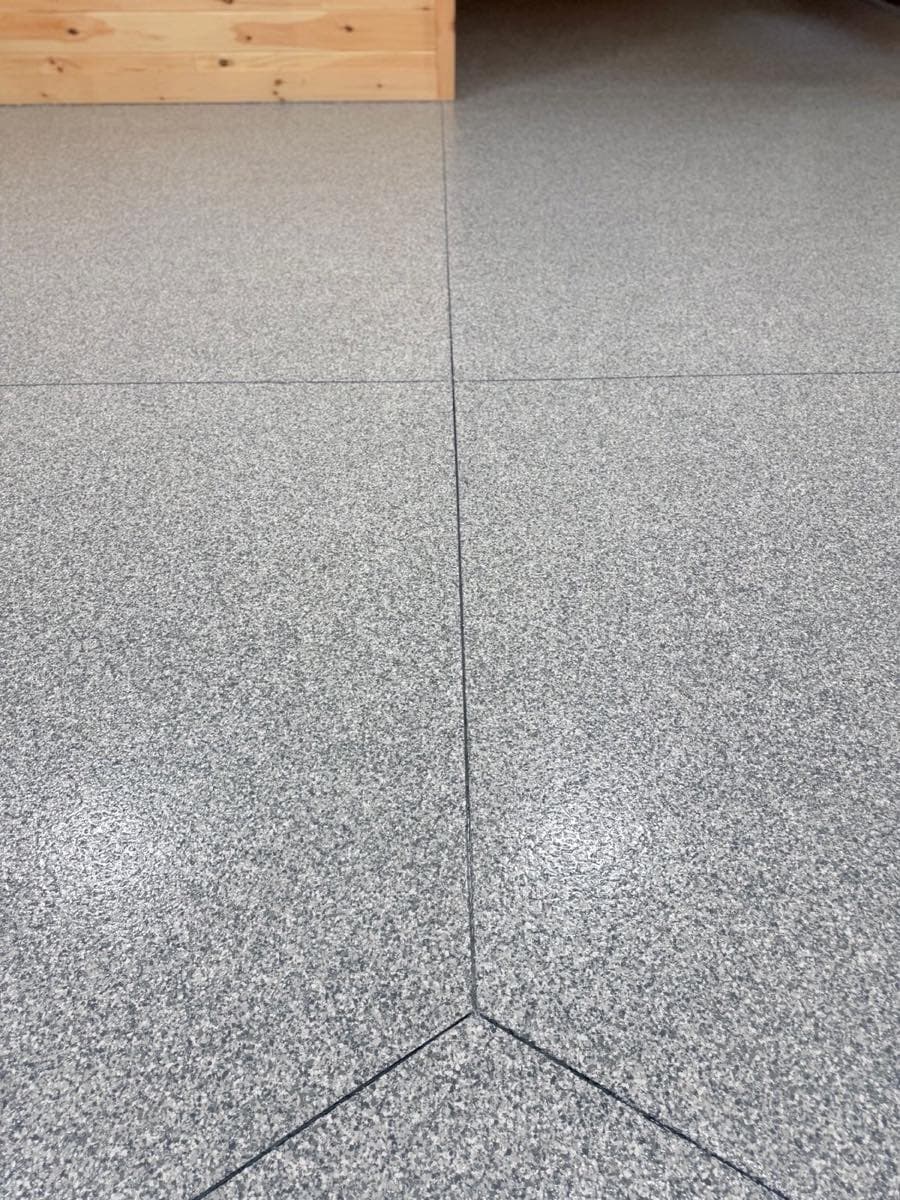 Close-up of full-flake epoxy texture